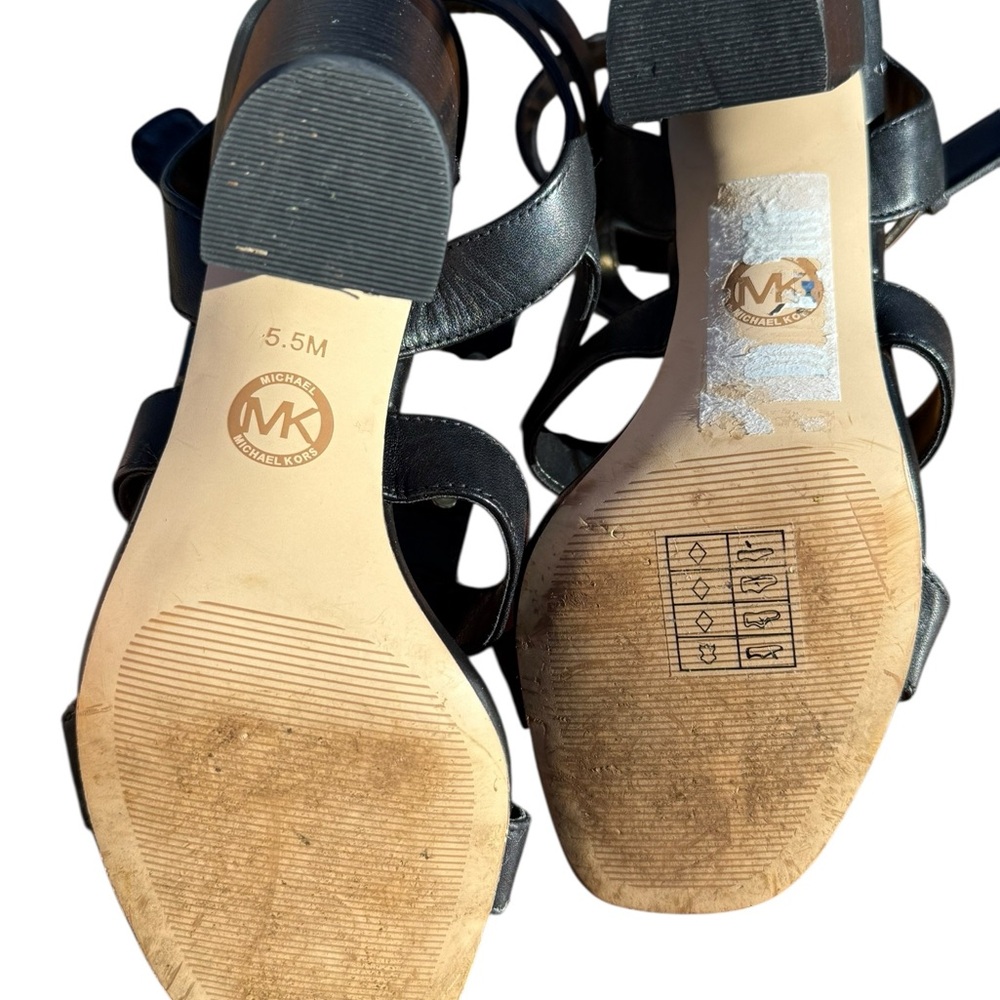 Michael Kors Wren Studded Leather Pyramid‎ Block-heel Gladiator Sandals Sz 5.5 - Picture 13 of 13